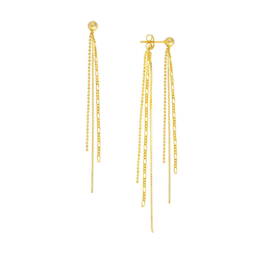 14k Gold Front and Back Dangle Earrings